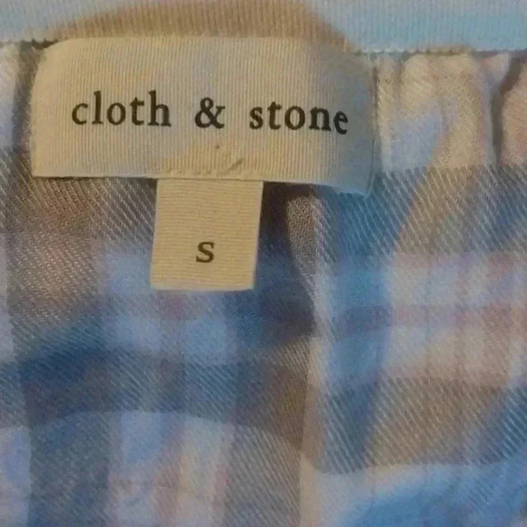 Cloth & Stone Pink Gray White Plaid Popover SOFT Size Small - Picture 7 of 9